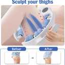 Cellulite Massage Tool Lymphatic Drainage Massager for Thighs & Legs & Buttocks, Anti Cellulite Roller with Detachable Handles Fascia Massage Tool for Contoured & Smoother Skin, White-Blue