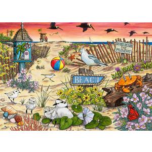 Wonder Forge Don't Disturb The Plovers 1000 Piece Jigsaw Puzzle for Adults | Unique, Perfectly-Fitting Pieces | Fun, Vibrant Imagery
