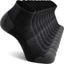 CS CELERSPORT 5 Pairs Compression Socks for Men and Women Running Athletic Ankle Socks, Black (5 Pairs), Large/ X-Large