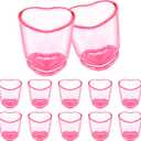 ZZYFGH 12 Pack Pink Shot Glass Set,Heart Shaped Shot Glasses Set 1.5 oz Plastic Shot Glass with Heavy Base, Shot Glasses for Whiskey, Tequila, Spirits & Liquors Valentine's Day, Bachelor Party