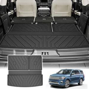 TTX LIGHTING Cargo Liner & Backrest Mat for Ford Expedition 2018-2024 (Not for Max Models) - Custom Fit Rear Trunk Mat All Weather Protection Seat Back Cover