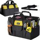 TICONN Heavy Duty Tool Bag with Multi-Pockets, Portable Tool Box Organizer Storage Bag, with Adjustable Shoulder Strap and Ergonomic Handle (Yellow, 12" Standard Base)