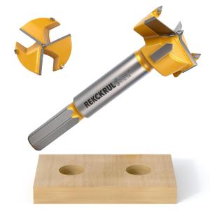 1-5/16" | 33.3mm Industrial Triple Flute Tungsten Carbide Forstner Drill Bits with Hex Shank - Premium Wood Hole Saw Kit for Woodworking, Hardwood, Plywood, Plastic, CNC & Handheld Drills
