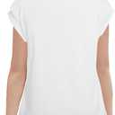 Floral Find Girls Casual Crewneck Cap Sleeve T Shirts Summer Tunic Tops Loose Fit Cute Tee, White, 12-13Y