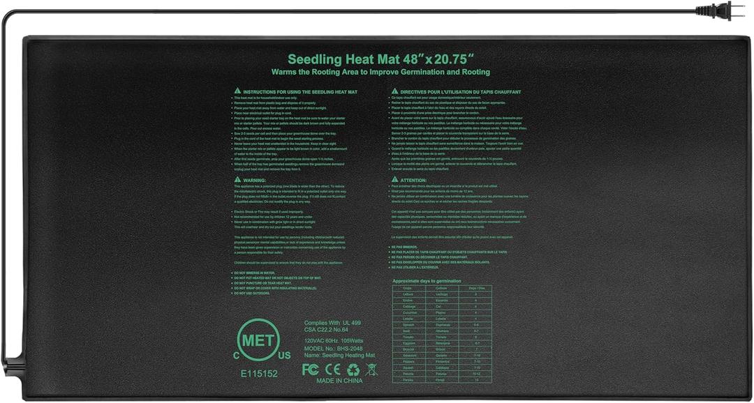 Seedling Heat Mat 48" x 20"in,Waterproof Heat Mats for Seed Starting,Plant Heating Mat for Seed Germination,Hydroponic Plant,Reptile Indoor
