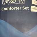 MR&HM Boho Comforter Set Full, Dusty Blue 7 Pieces Bedding Set, Farmhouse Shabby Chic Bed in a Bag with 1 Comforter, 2 Pillow Shams, 2 Pillowcases, 1 Flat Sheet, 1 Fitted Sheet for All Seasons