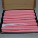 Pink Taper Candles, Set of 24 Unscented and Smokeless 10 Inch Taper Candles Long Burning, Paraffin Wax with Cotton Wicks for Burning Approxinately 7-8 Hours Time