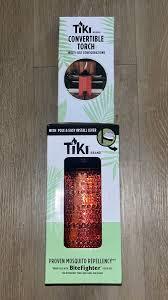 TIKI Brand Convertible Torch, 68” Full Size, 54" Garden, 8” Table, Red Glass