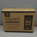 ZOBER Black Velvet Hangers 50 Pack - Clothes Hangers, Coat Hanger for Pants & Dress Clothes - Non Slip w/ 360 Degree Swivel, Holds up to 10 lbs - Strong Felt Hanger for Clothing