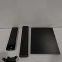 Single Monitor Stand Freestanding 27-43 Inch Monitor Arm Curved Screen Monitor Mount Tempered Glass Base Adjustable Motion Tilt -15 to 10 Swivel 45 Rotation 360 Weight Capacity 77lbs HT05B-003