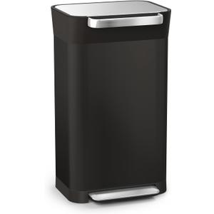Joseph Joseph Intelligent Waste Titan Trash Can Compactor with Odor Filter, Compacts up to 3X Trash, Black