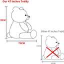MaoGoLan Giant Purple Teddy Bear 47 inch Life Size Bear Stuffed Animal Plush Toy Valentines Bear for Girls Girlfriend Wife Children Teens
