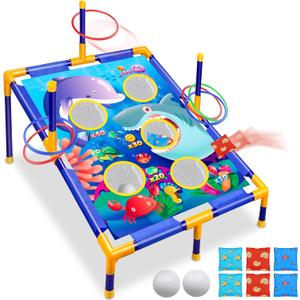 Animal Bean Bag Toss Game Toy Outdoor Toss Game, Family Party Party Supplies for Kids, Gift for Boys Birthday or Christmas for Toddlers Ages 3 4 5 6 Year Old (3-in-1)