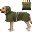 Pet Large Dog Raincoat Apparel Poncho Waterproof for Medium Large Sized for Dog Raincoat Clothes Jacket (6XL, Green) (6XL-Fit for 99 to 110 pounds)