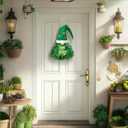 2 x St Patrick's Day Wreath for Front Door, Tassel Shamrock Wreath Gnomes Door Decor, Green Foil Fringe St Patricks Day Gnomes Decorations, St. Patrick's Day Decor for Indoor Outdoor