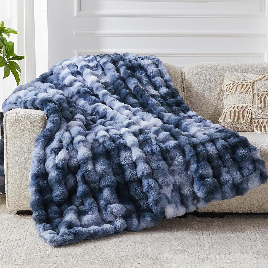 Faux Fur Throw Blanket for Couch, Cozy Fuzzy Fluffy Soft Plush Thick Bubble Sherpa Blanket for Sofa Bedroom Living Room, Mothers Day Birthday Gifts for Women Home Decor (50*60, Blue-zr) Faux Fur Throw Blanket for Couch, Cozy Fuzzy Fluffy Soft Plush Thick Bubble Sherpa Blanket for Sofa Bedroom Living Room, Mothers Day Birthday Gifts for Women Home Decor (50*60, Blue-zr)