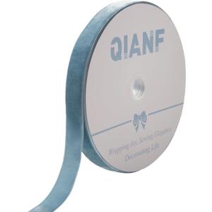 Vintage Dusty Blue Velvet Ribbon Christmas Ribbon for Gift Wrapping Crafts Christmas Tree Ornaments Garland Decorations, 1 Inch X 25Yd