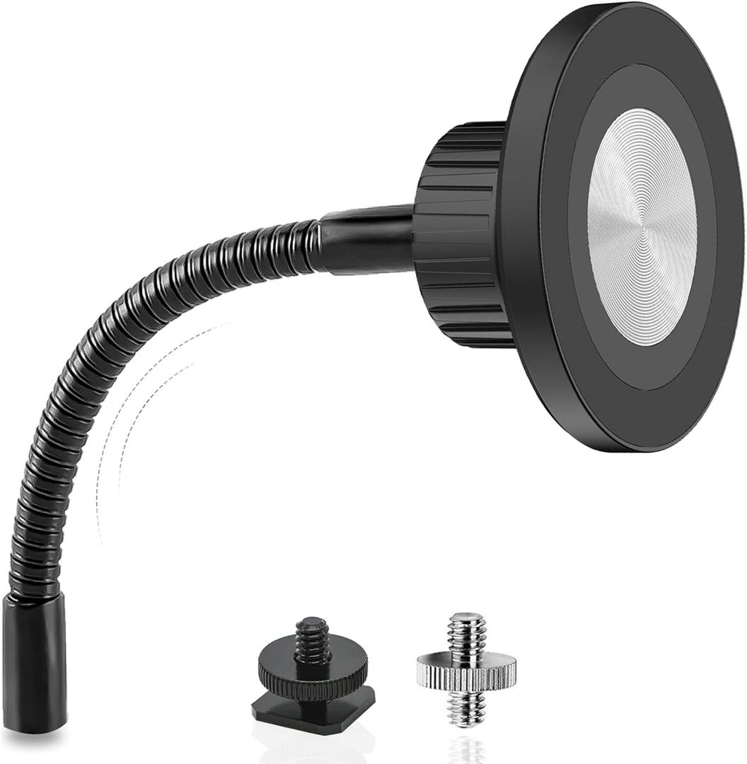 Ring Light Phone Holder Attachment, Strong Magnetic Phone Holder for Ring Light and Tripod Stand, Flexible Cell Phones Tripod Mount Adapter for MagSafe iPhone 16 15 14 13 12 Series and Android Phones