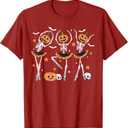 Ballet Pumpkin Skeleton Scary Halloween Men Women Boys Girl T-Shirt S