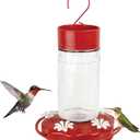 Nature's Way Hanging Glass Hummingbird Feeder for Outdoor Dcor, 20 Ounce Capacity Nectar Feeder, Ant Moat, 5 Easy to Clean Flexible Ports, Red