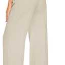 Women Office Wide High Waist Pants Loose Fit Elastic Waist Pleated Front Trousers for Work Casual (XS)