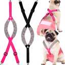 Saintrygo 2 Pcs Dog Suspenders for Diapers Female Male Belly Bands Canine Harness Keep Diaper on Your Pet for Small Medium and Large Dogs(Black, Pink,Medium)