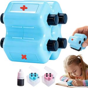 4 in 1 Math Roller Stamp Set, Math Stamp Roller, Randomized Addition Subtraction Multiplication Division Practice Tool, Roller Digital Teaching Stamps W/Refill Ink,Fun Math Gift for Kids,Classroom Use