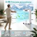 Portable Air Conditioners, Windowless Portable AC with 3 Speeds, 3 Modes, 8L Evaporative Air Cooler w/7H Timer, 90°Oscillation, Remote Control Air Conditioners for Bedroom, Small Room, Home (White)