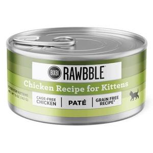 BIXBI Rawbble Chicken Pate Recipe for Kittens Cans – Grain Free, Protein Rich Wet Kitten Food–(2.75 Ounce Cans, Case of 24), Best By: 06/24/2025
