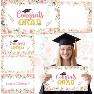 2026 Jumbo Graduation Money Holder, 14 x 8 Inch Graduation Cash Gift Card with Envelope Surprise Grad Congratulations Gift for College High School Grad Party Supplies(Flower)