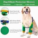 Dog Elbow Protector Sleeve Soft Pet Leg Sleeves with Adjustable Shoulder Strap, Thickened Elbow Pads Pet Leg Brace for Calluses & Wound Care, Anti-Licking Dog Recovery Arm Brace (Green, Large) (L)
