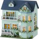 Flever Dollhouse Miniature DIY House Kit Creative Room with Furniture for Romantic Valentine's Gift (Warm House)