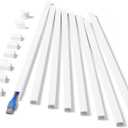 One-Cord Hider Kit, 126in Cable Covers for Wires on Wall, Mini Wire Hider for Wall Mounted TV, White Cable Raceway, Paintable Cord Cover Cable Management for Home Office, 8 x L15.7in W0.6in H0.4in (Small)
