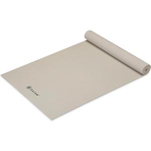 Gaiam Yoga Mat - Premium 5mm Solid Thick Non Slip Exercise & Fitness Mat for All Types of Yoga, Pilates & Floor Workouts (68" x 24" x 5mm) (Sandstone)
