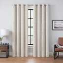 Eclipse Branson Magnitech 100% Blackout Curtain, Grommet Window Curtain Panel, Seamless Magnetic Closure for Bedroom, Living Room or Nursery, 63 in long x 50 in wide, (1 Panel), Ivory