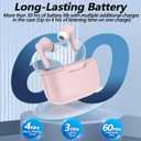 kurdene P3 Wireless Earbuds Bluetooth 5.3 Headphones, Deep Bass Stereo with Microphone Earphones in-Ear, Immersive Premium Sound Ear Buds for iPhone, Android-Pink