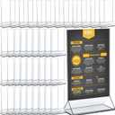 Sintuff 40 Pack Acrylic Sign Holder 5 x 8 Inch Clear Display Stand Double Sided Vertical Acrylic Stand Holder Bulk for Wedding Table Sign Menu Paper Tabletop Display Office Business Supplies Essential