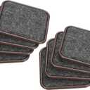 uxcell Furniture Sliders, 8Pcs 2 1/2" - Felt Square Sliding Pads, Reusable Furniture Caster Cups for Carpeted Tile Vinyl Hardwood Floors Protector (Brown)