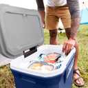 Coleman Classic Series Insulated Portable Rolling Cooler with Wheels, Leak-Resistant Outdoor Hard Cooler Keeps Ice up to 5 Days, 65-Quart. Blue