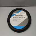 PIC AUTO Massage Steering Wheel Cover, Black Football Pattern Material Spliced Leather Car Steering Wheel Protector, Car Interior Accessories, Universal Fit 14.5"-15.5" for Cars, Trucks, Van, SUV