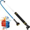 Rv Black Tank Cleaner Wand,61.5" RV Holding Tank Swivel Stik Rinser 304 Stainless Steel Hose with Flexible Rotary Cleaning Sprayer For Camper Toilet RV Black Water Tank Cleaner Wand (61.5in)