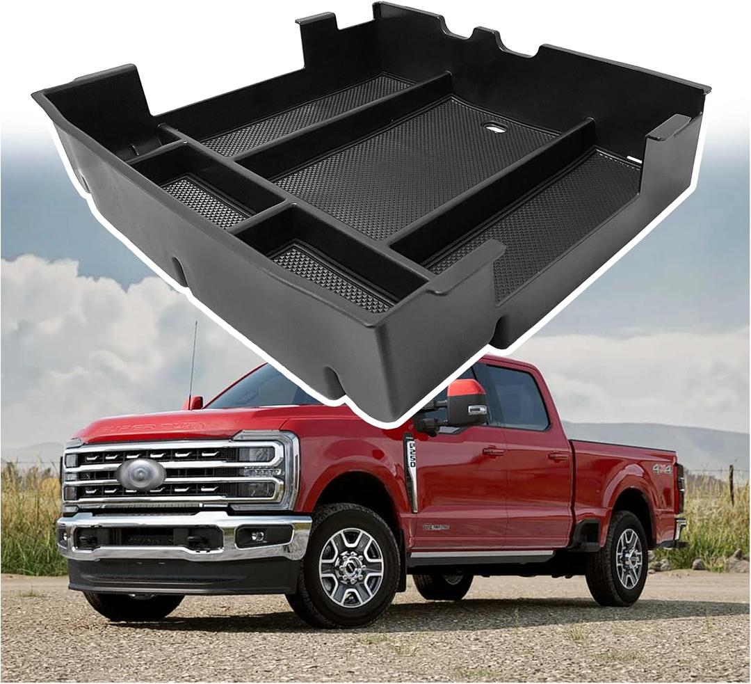 2024 2023 F250 Center Console Organizer Compatible with 2023 2024 Ford F250 F350 F450 Super Duty 2023 f250 Accessories Console Tray Storage Box