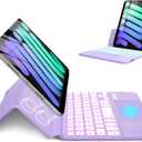 Magic Touchpad Keyboard Case for iPad Mini 7 (2024)/Mini 6 (2021) 8.3 inch, Slim Magnetic Folio with Type-C 7Colors Backlit TrackPad Keyboard fit iPad mini 7th (A17 Pro)/6th generation Purple