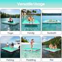 Inflatable Floating Dock, Water Island Float Raft Mat with Non-Slip Surface, 5FT/8FT/10FT Air Deck Platform, 6 Inch Thick for Pool, Lake, River, Beach, Ocean