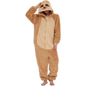 Trs Chic Mailanda Sherpa Unisex Adult Animal Onesies Cosplay Pajamas Sleepwear Halloween Costume (Small, Sloth)