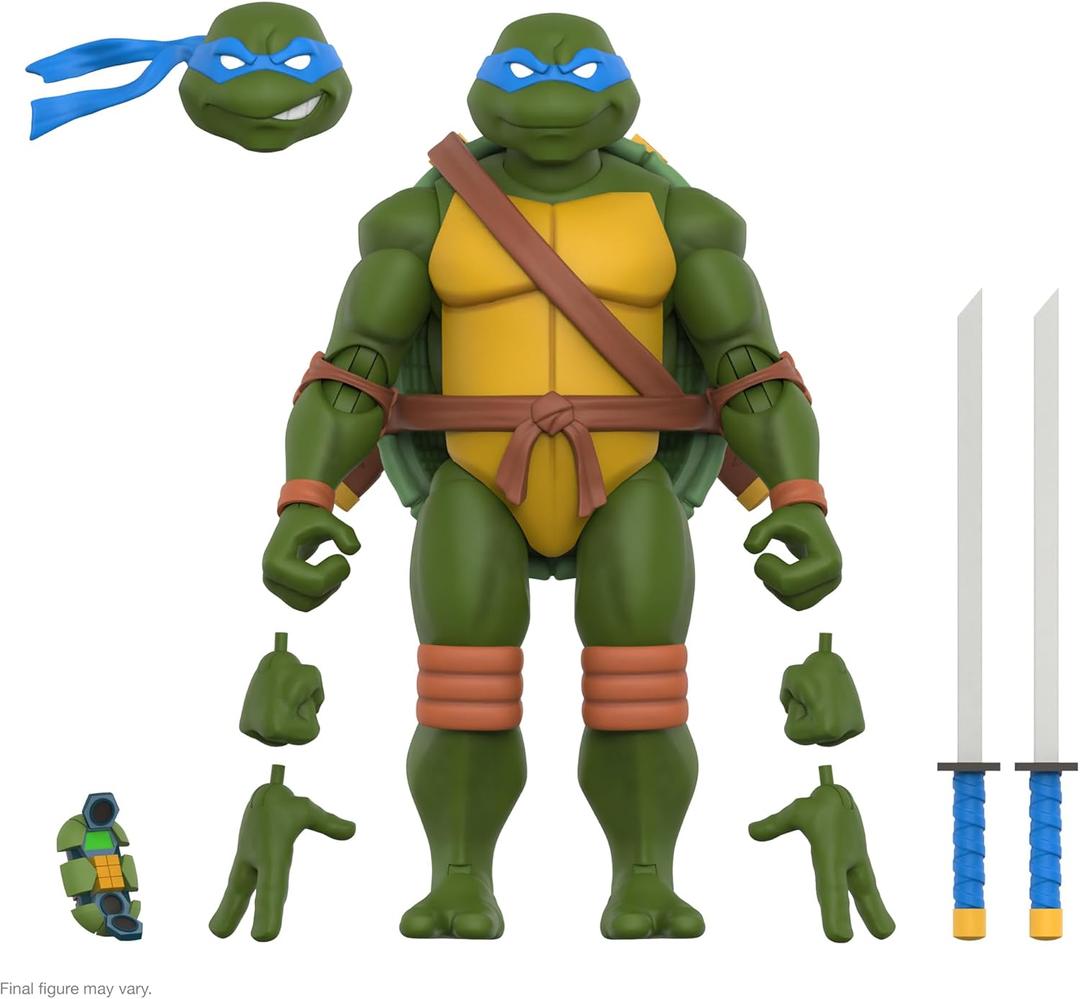 Super7 ULTIMATES! Teenage Mutant Ninja Turtles Leonardo - 7" TMNT Action Figure with Accessories Classic Cartoon Collectibles and Retro Toys