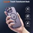 SUPFINE Magnetic for iPhone 15 Pro Case (Compatible with MagSafe) (Military Grade Drop Protection) Translucent Matte Shockproof Phone Case, Dark Purple