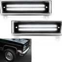 Bestview LED Side Marker Lights Compatible with 1981-1991 Chevy C10 C20 C30 GMC C1500 C2500 Suburban Blazer Jimmy, Driver & Passenger Side, White Lamp Smoked Lens