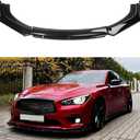 Universal Front Bumper Lip Body Kit ABS Glossy Black Front Lip Spoiler Diffuser Front Bumper Lip Spoiler Wing Body for Most Vehicle