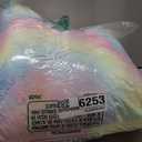 Bedriping Reading Pillow for Bed - Faux Fur Backrest Pillow with Arms, Reading & Bed Rest Pillows Rainbow Colors, Fluffy Sit Up Pillow, Study Pillow for Kid, Tween, Teens & Adult Girls